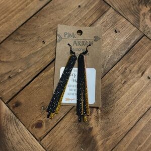 Faux Leather Pink Arrow Earrings